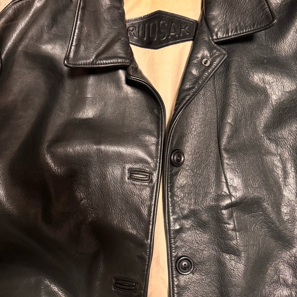 Rudsak Black leather unisex coat - Picture 2 of 8